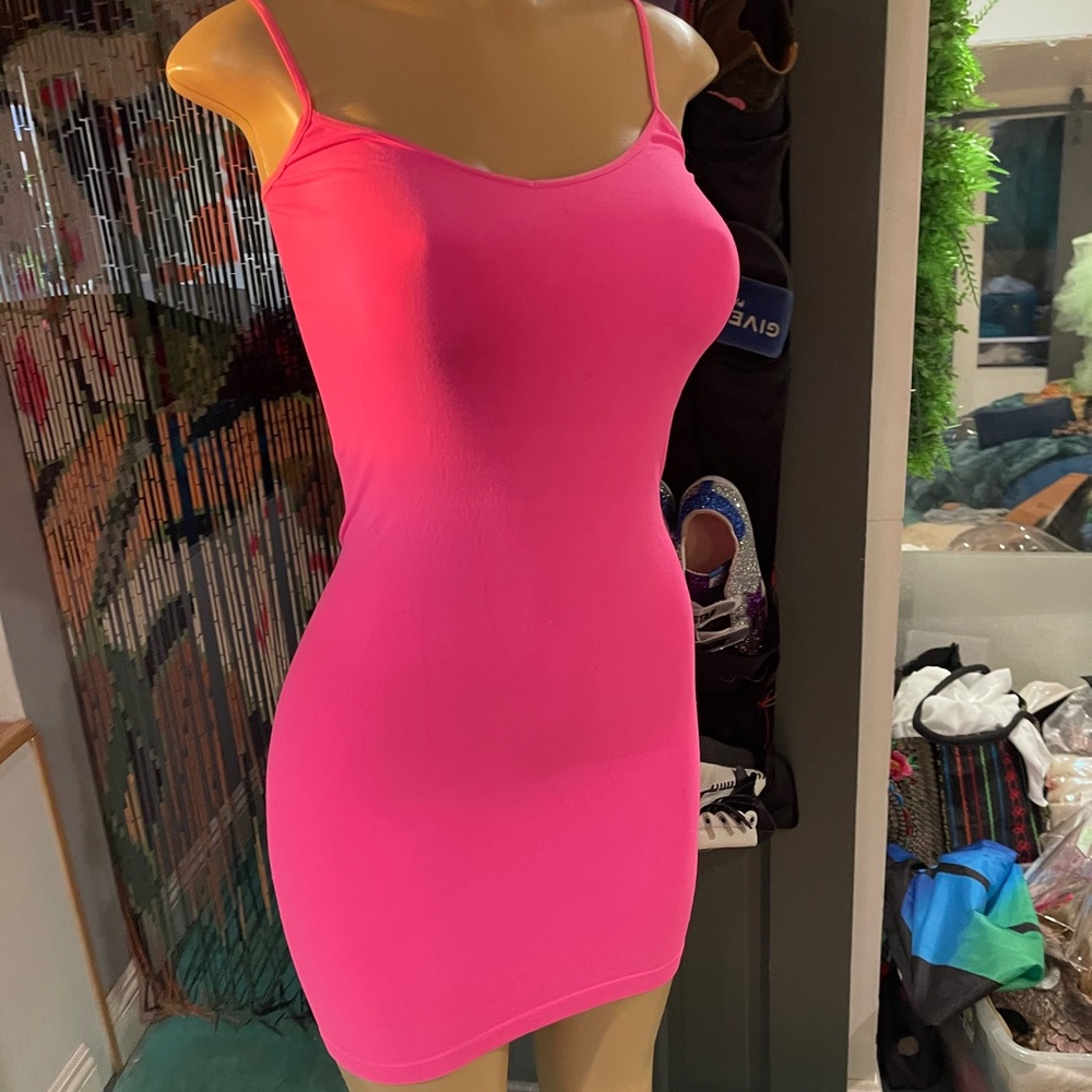 Free People hot pink bodycon mini slip